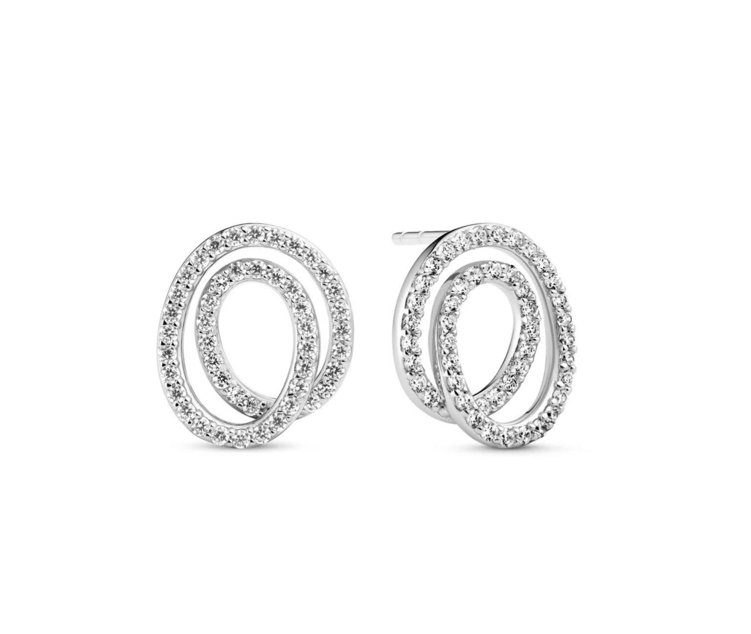 Silver Spirale Due Piccolo Stud Earrings