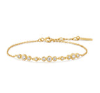 Gold Graduated Bezel-Set Trios Bracelet