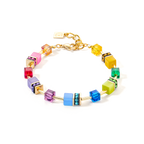 GeoCUBE® Iconic Layer Bracelet Gold-Rainbow