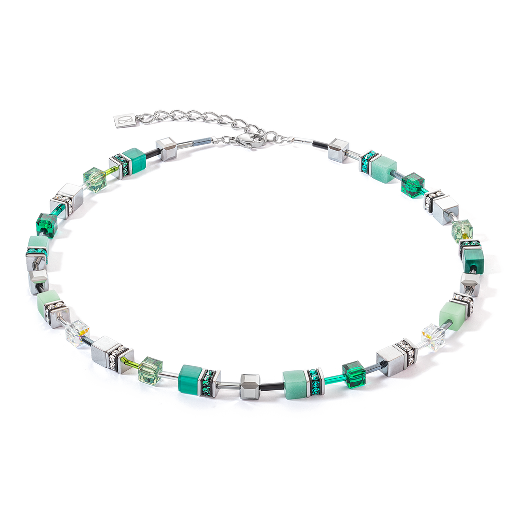 GeoCUBE® Necklace Silver/Green