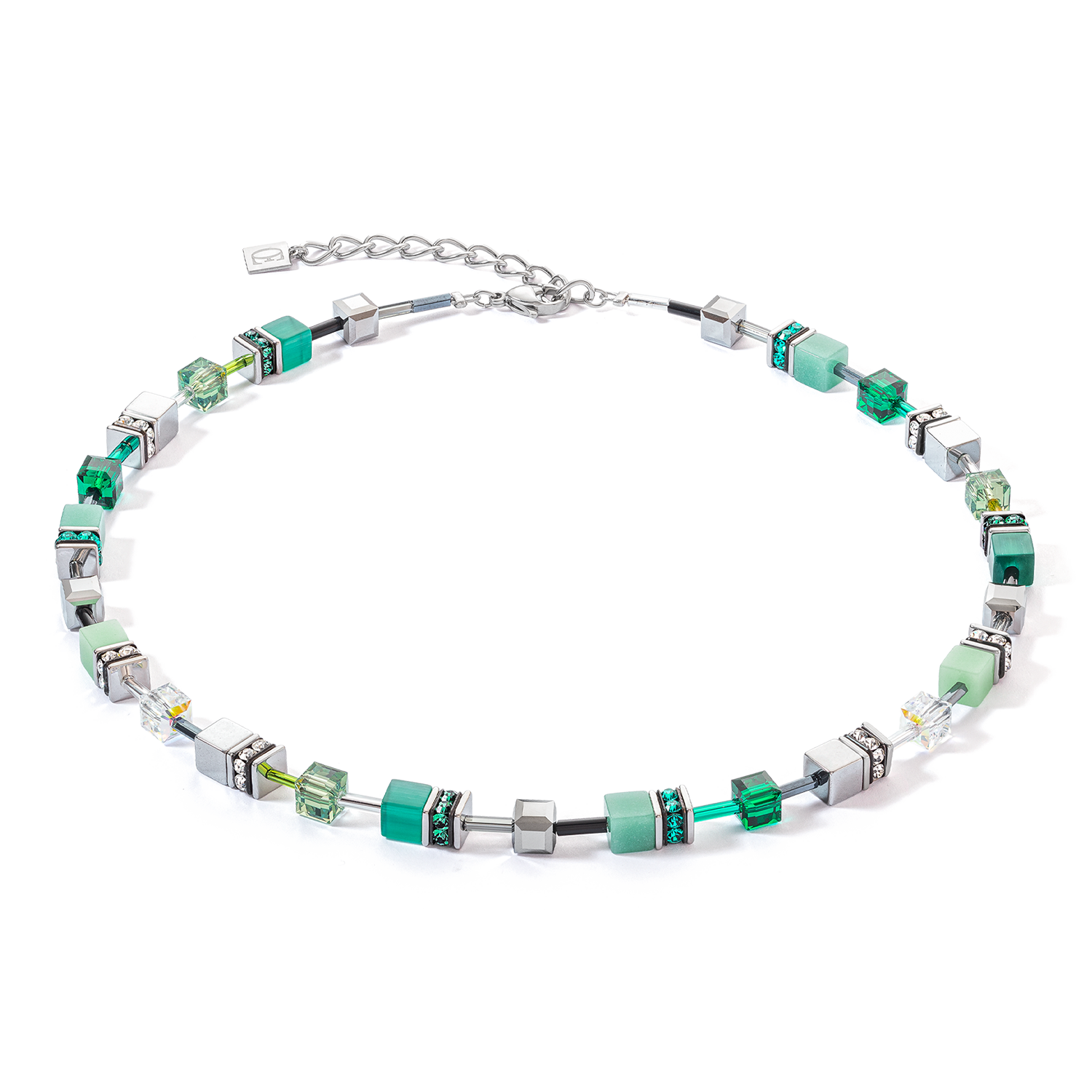 GeoCUBE® Necklace Silver/Green