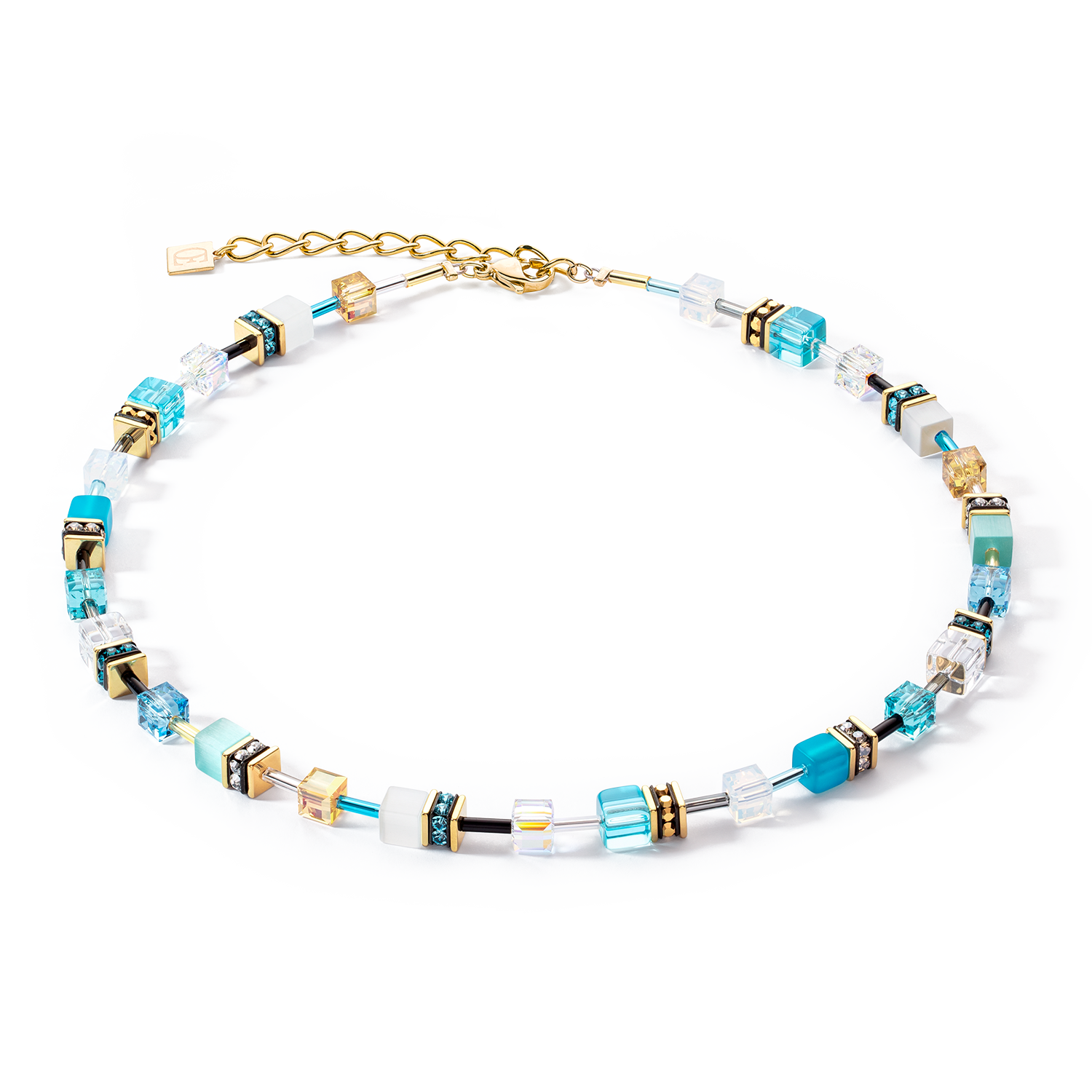 GeoCUBE® Necklace Turquoise Gold