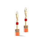 GeoCUBE® Iconic Earrings Gold Red
