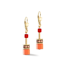 Load image into Gallery viewer, GeoCUBE® Iconic Earrings Gold Red
