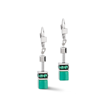 Load image into Gallery viewer, GeoCUBE® Iconic earrings Silver-Green
