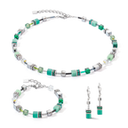 GeoCUBE® Iconic earrings Silver-Green