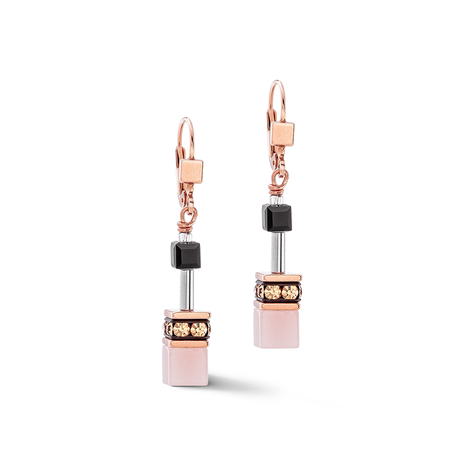GeoCUBE® Iconic earrings Rose Gold Soft