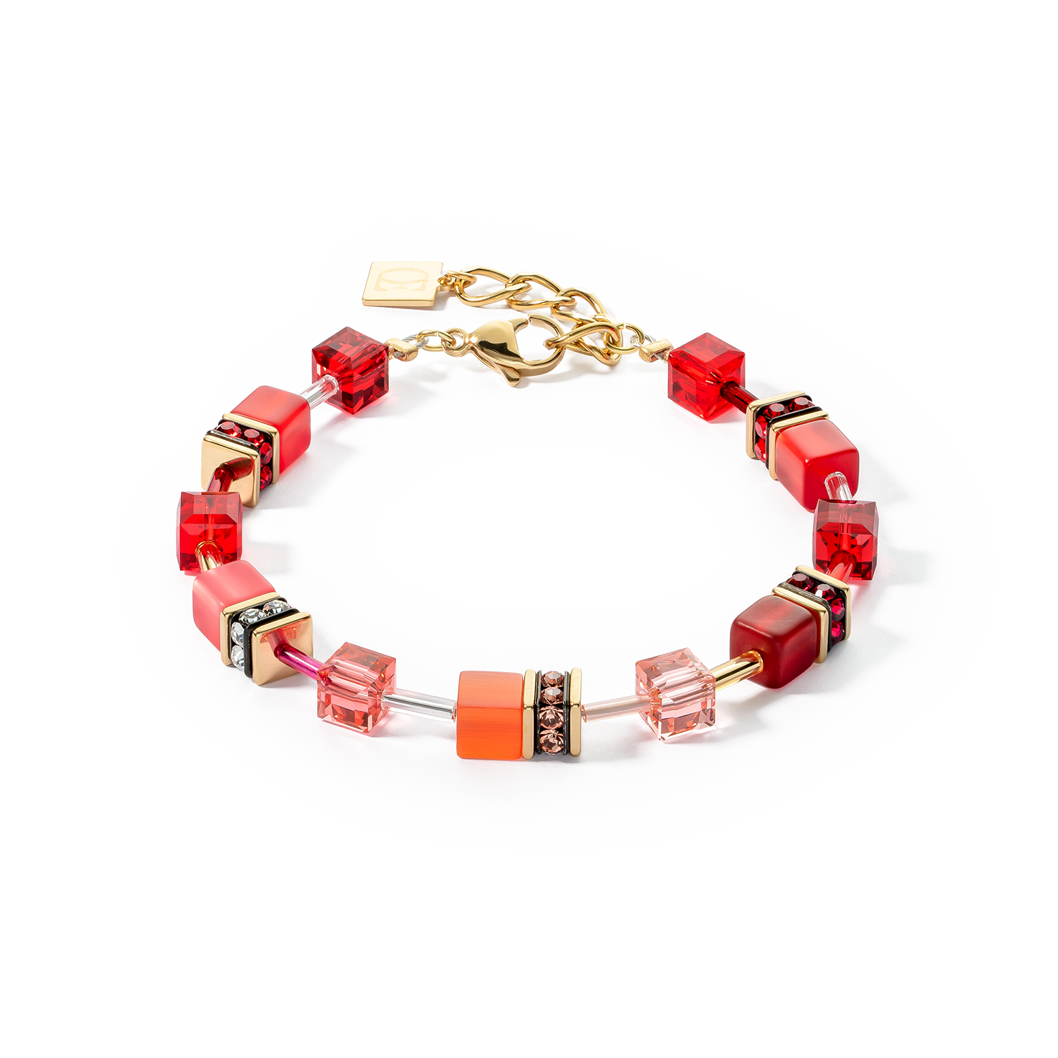 GeoCUBE® Iconic Bracelet Gold Red