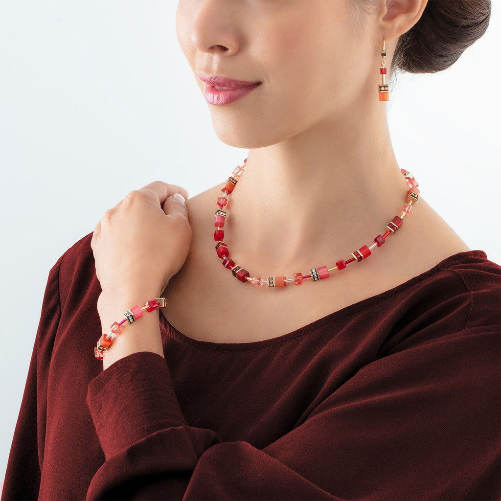 GeoCUBE® Iconic Bracelet Gold Red
