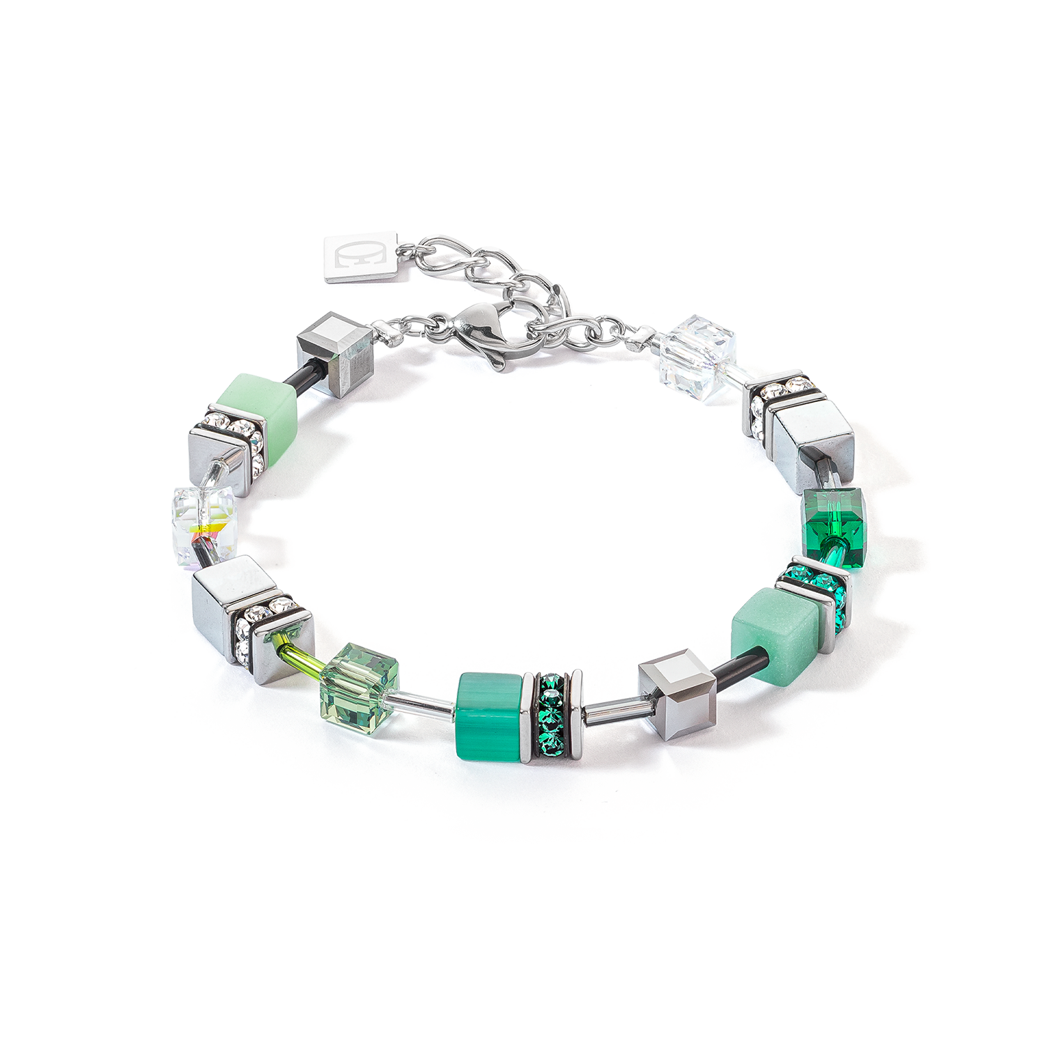 GeoCUBE® Iconic bracelet Silver-Green