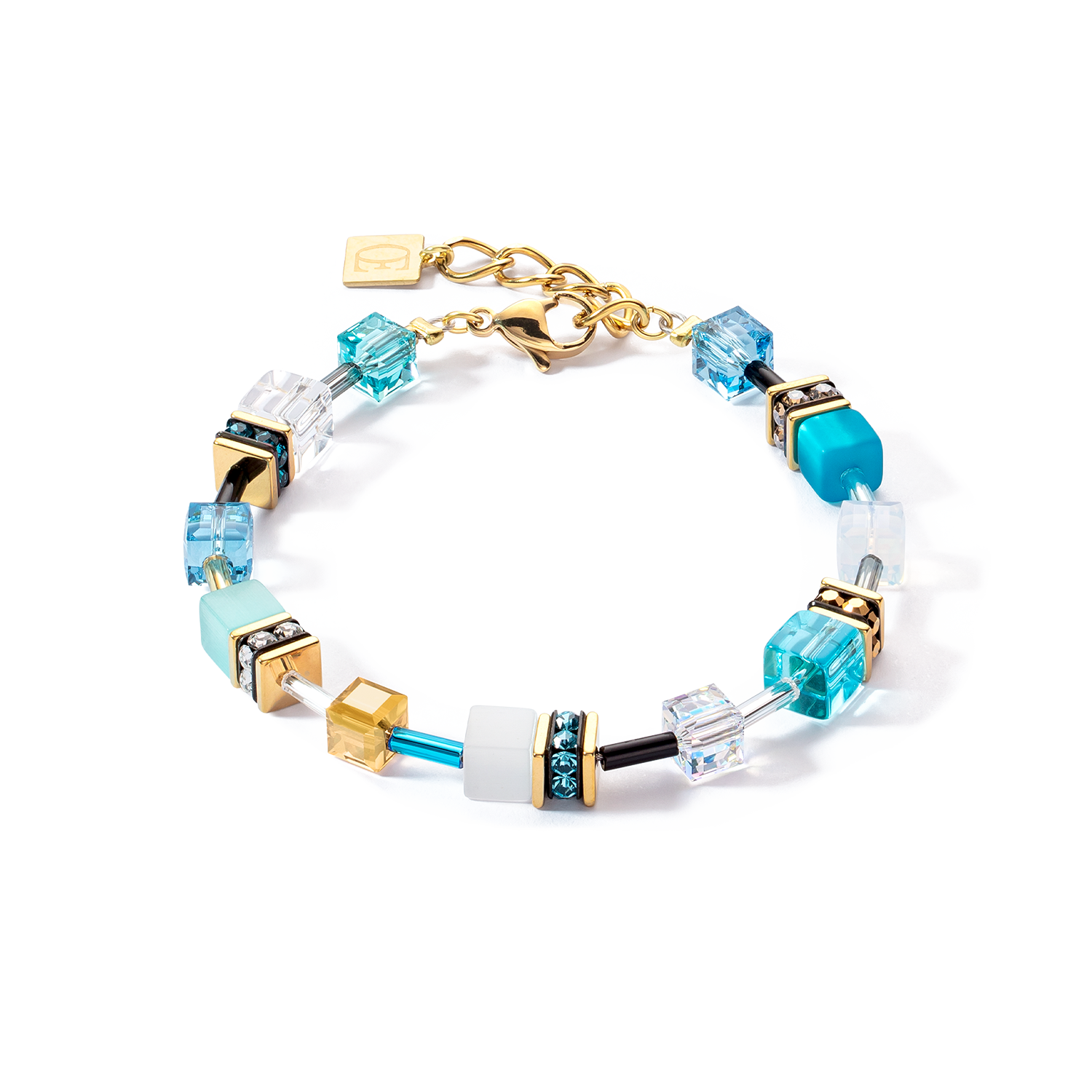 GeoCUBE® Iconic bracelet Gold-Turquoise