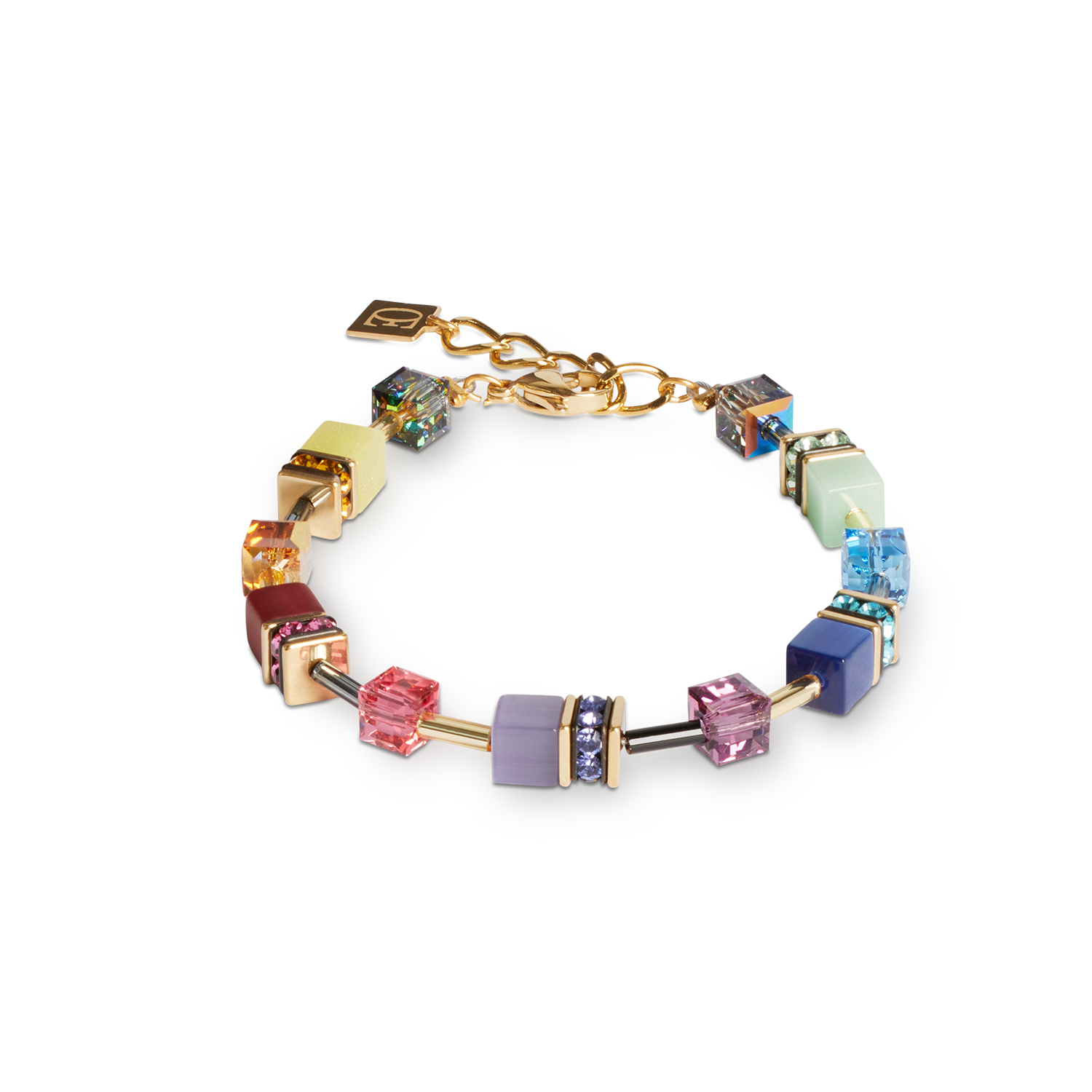 GeoCUBE® Iconic bracelet Gold-Multicolour