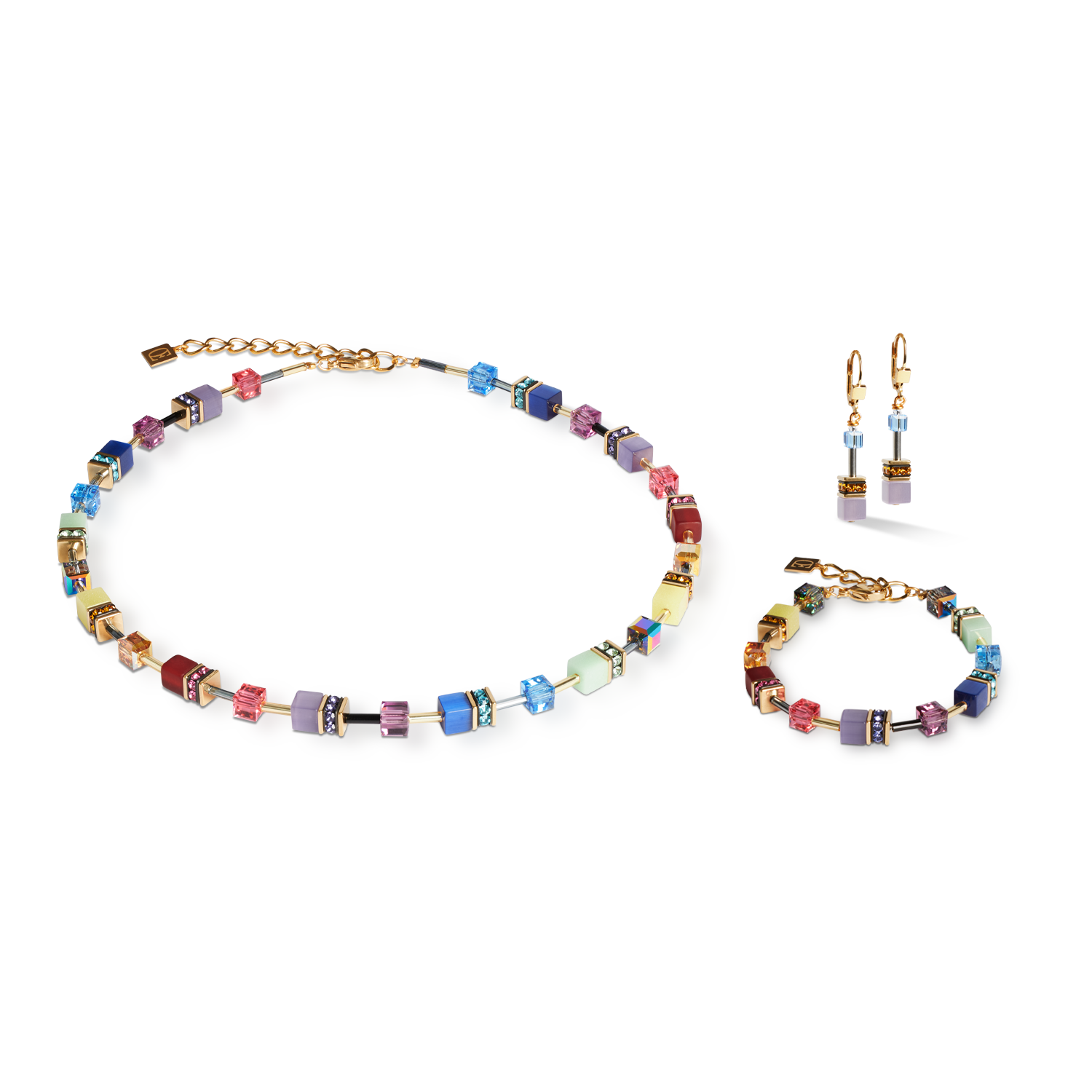 GeoCUBE® Iconic bracelet Gold-Multicolour