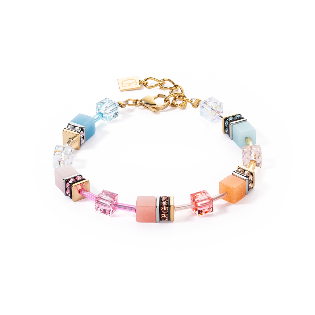 GeoCUBE Iconic Bracelet Aqua Apricot