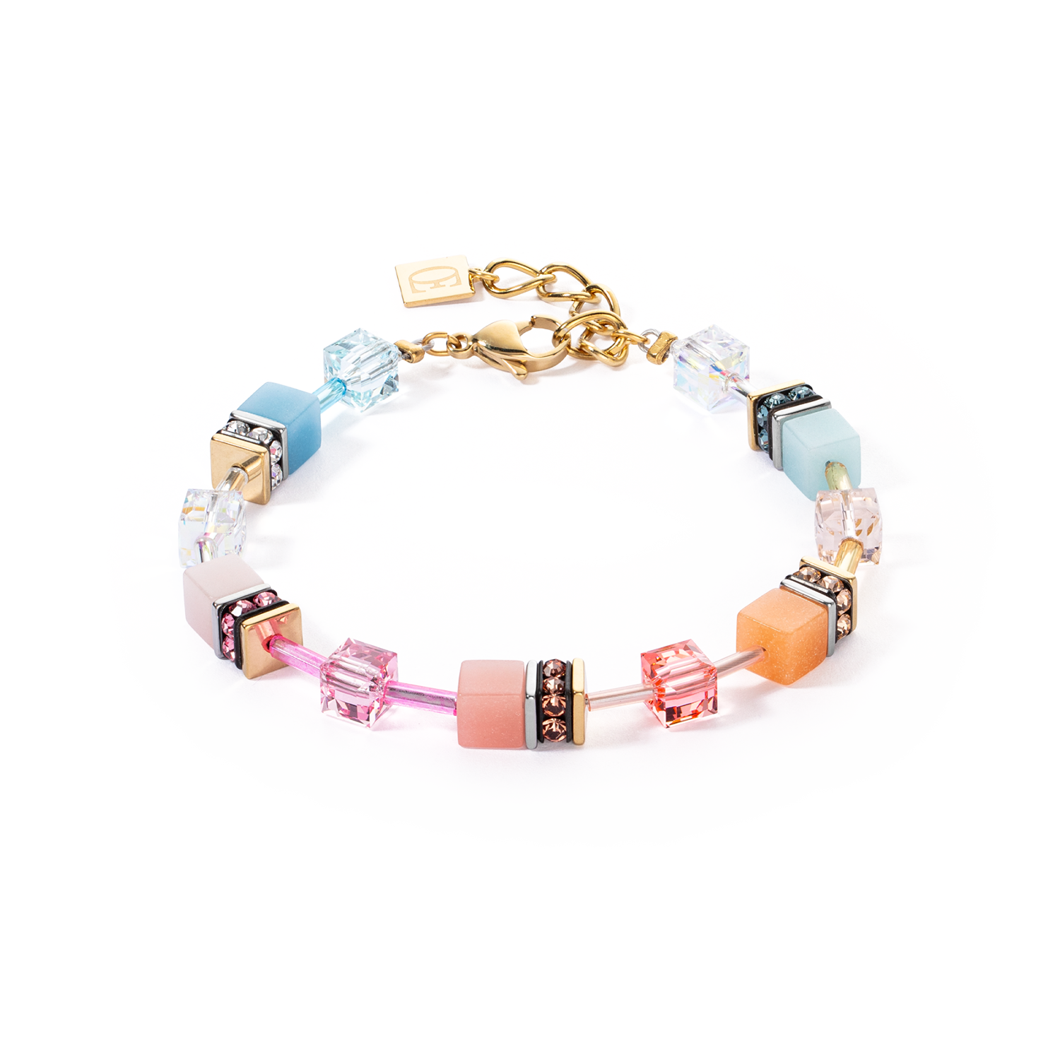GeoCUBE Iconic Bracelet Aqua Apricot