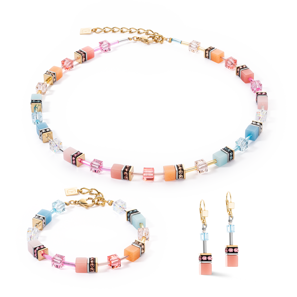 GeoCUBE Iconic Bracelet Aqua Apricot