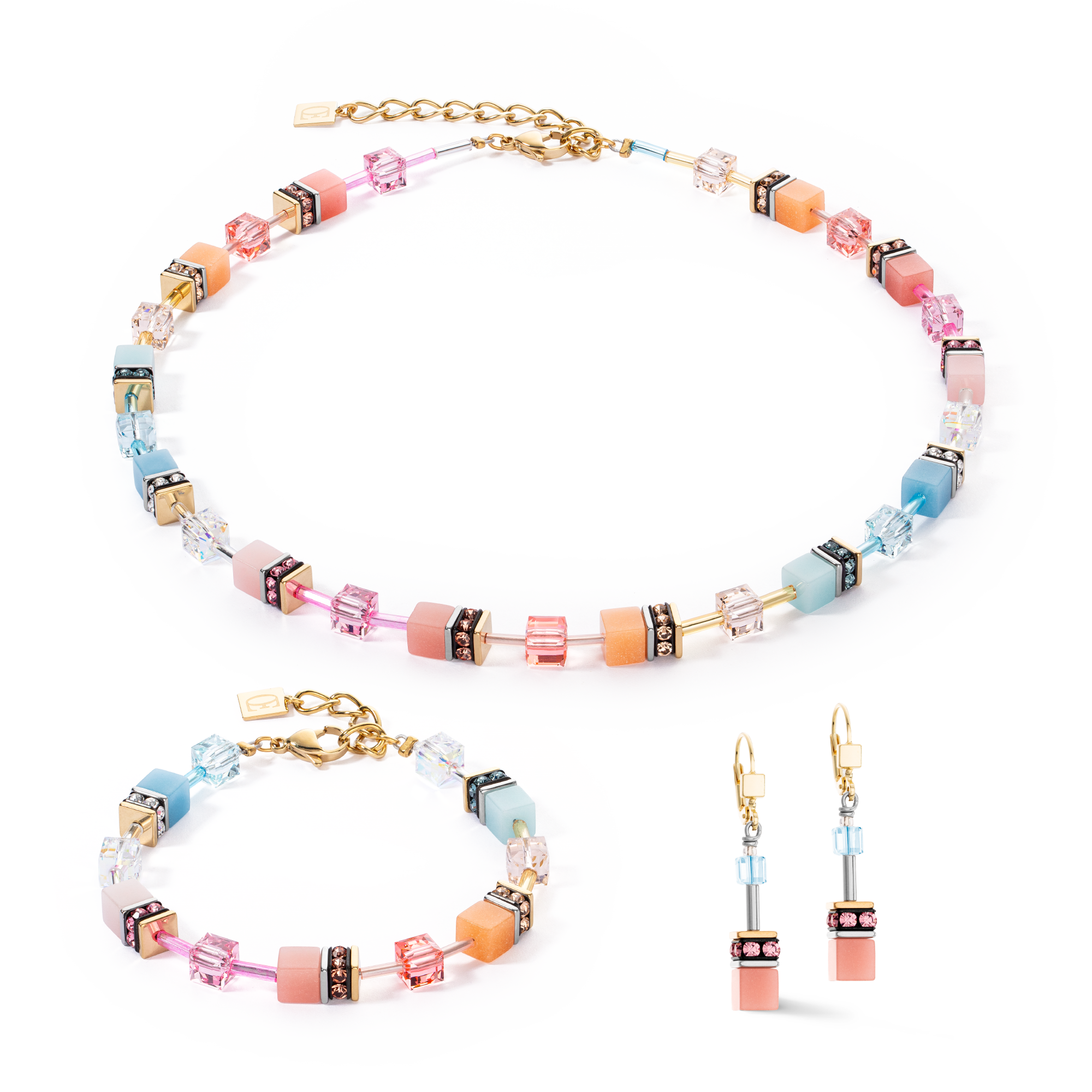 GeoCUBE Iconic Bracelet Aqua Apricot