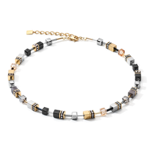 Load image into Gallery viewer, GEOCUBE® Necklace grey-gold
