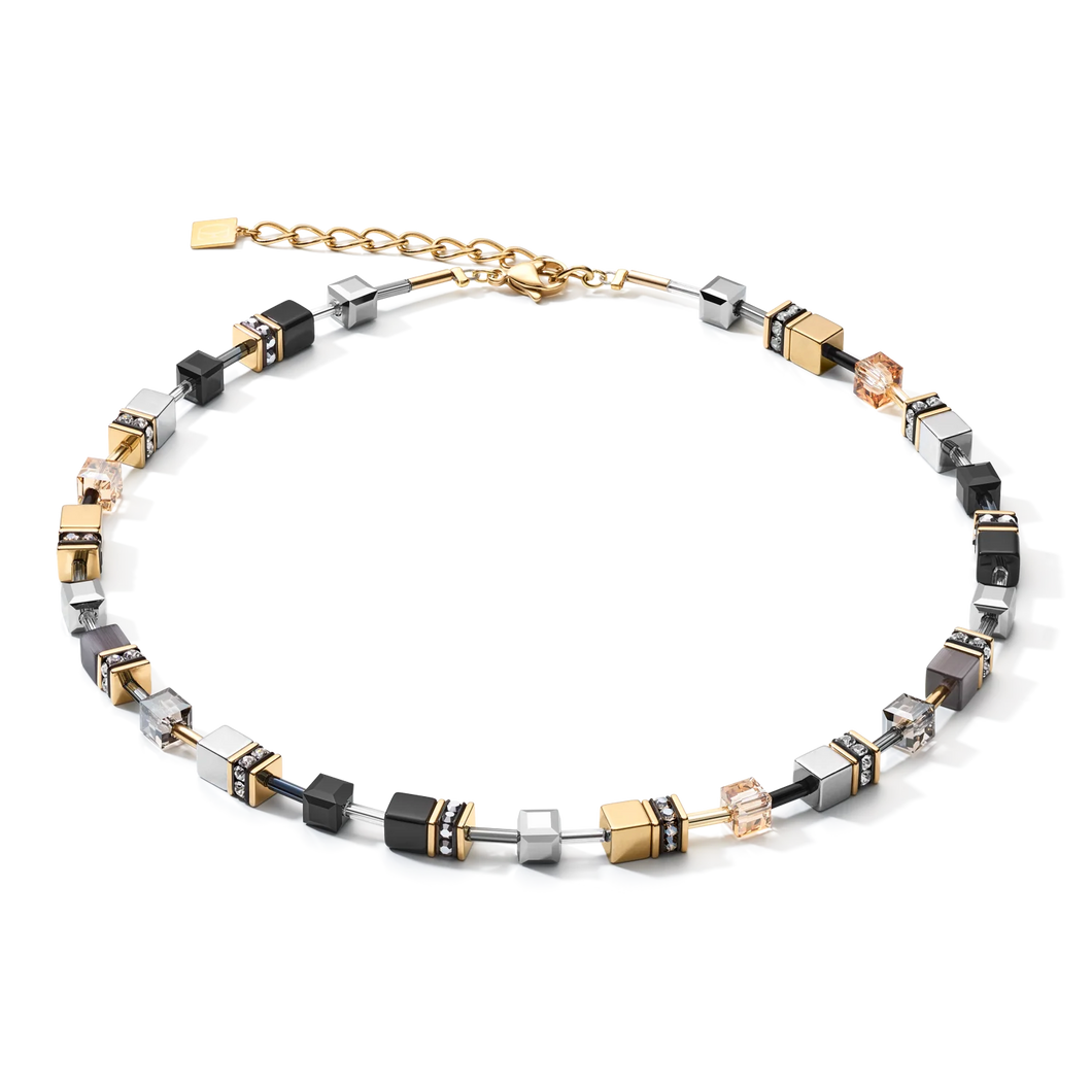 GEOCUBE® Necklace grey-gold