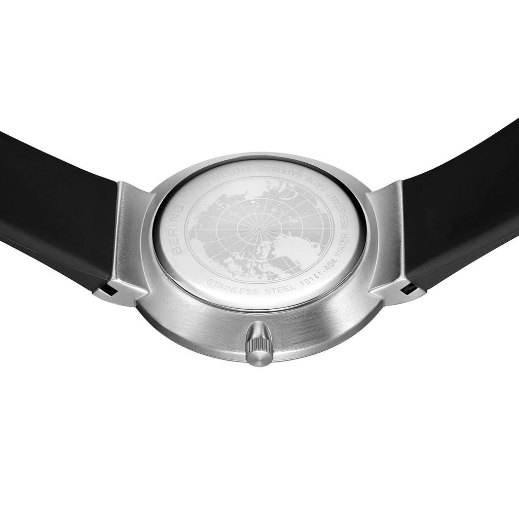 Bering Mens White & Black Watch with Silicone Strap 10141-404