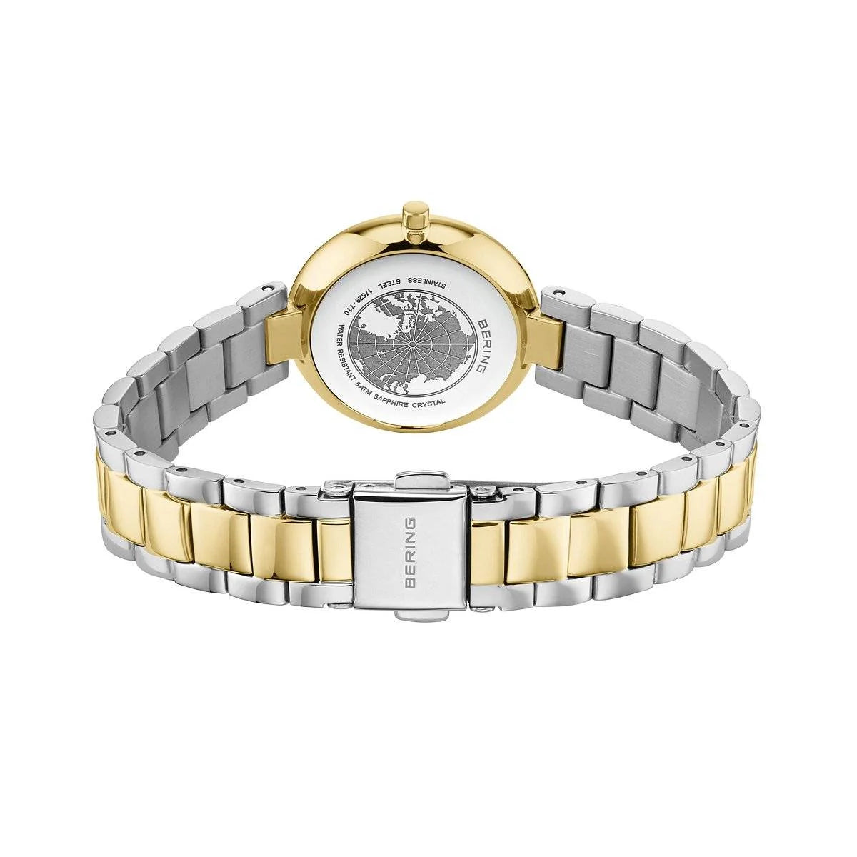 Bering Ladies Two Tone Metal Strap Watch with Diamond Dial 17529-710