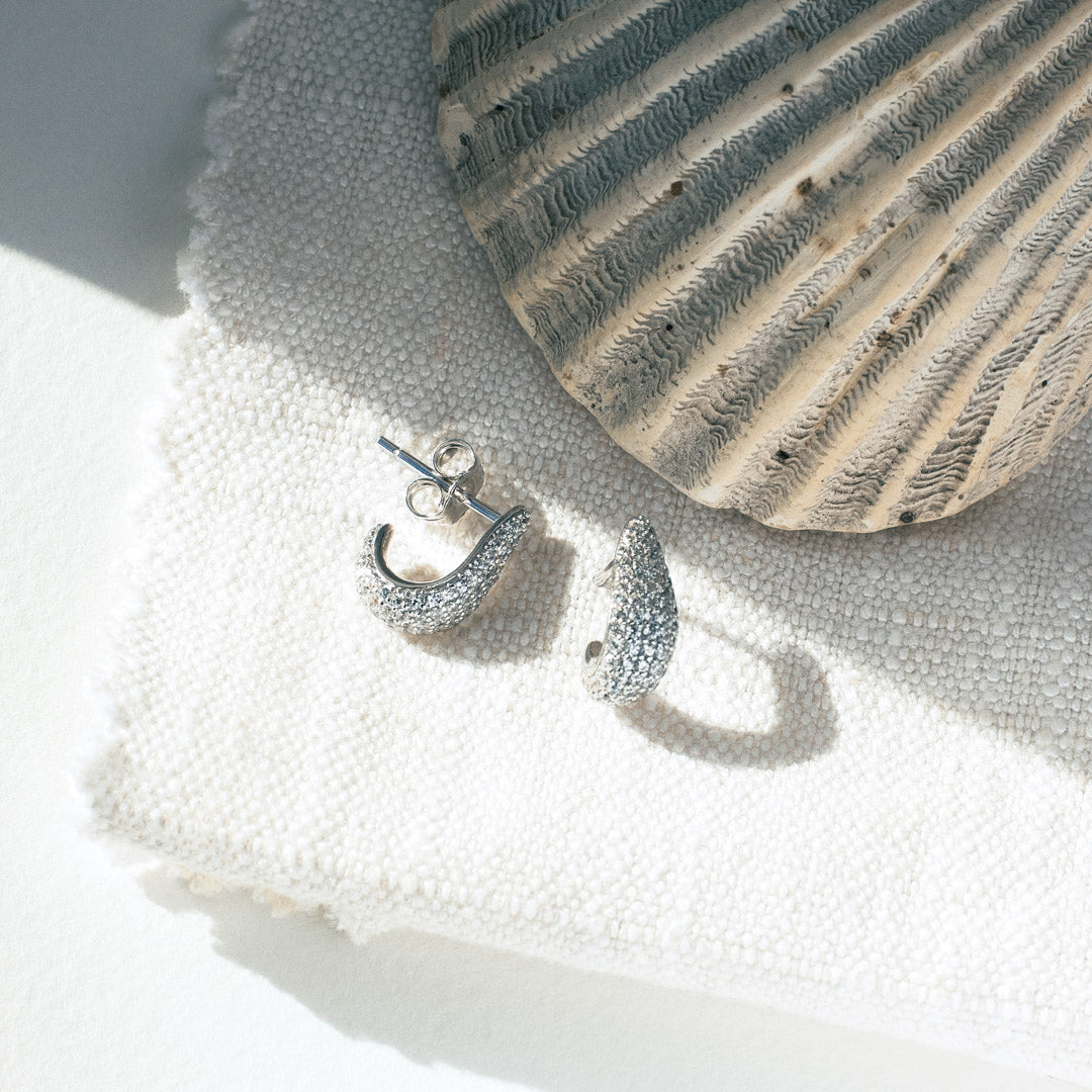 Coast Tumble Glisten Pavé Hoop Earrings