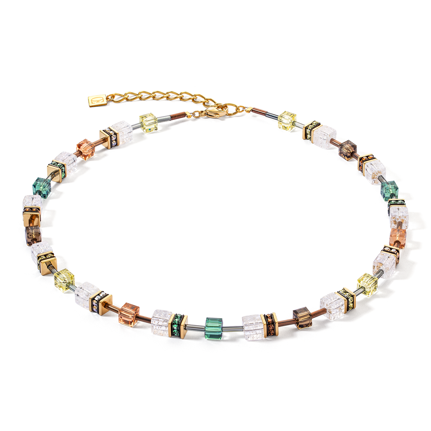 GeoCUBE® Iconic Nature Necklace Brown-White