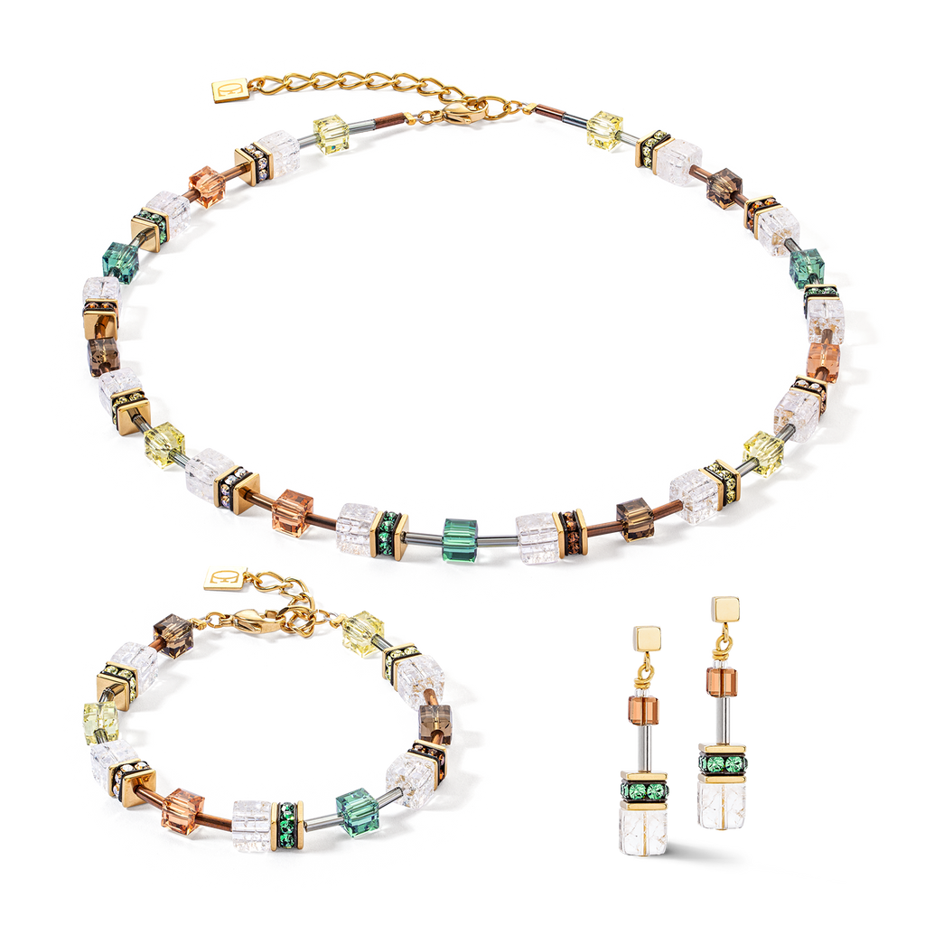 GeoCUBE® Iconic Nature Necklace Brown-White