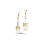 GeoCUBE® Iconic Nature earrings Gold White