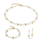 GeoCUBE® Iconic Nature earrings Gold White