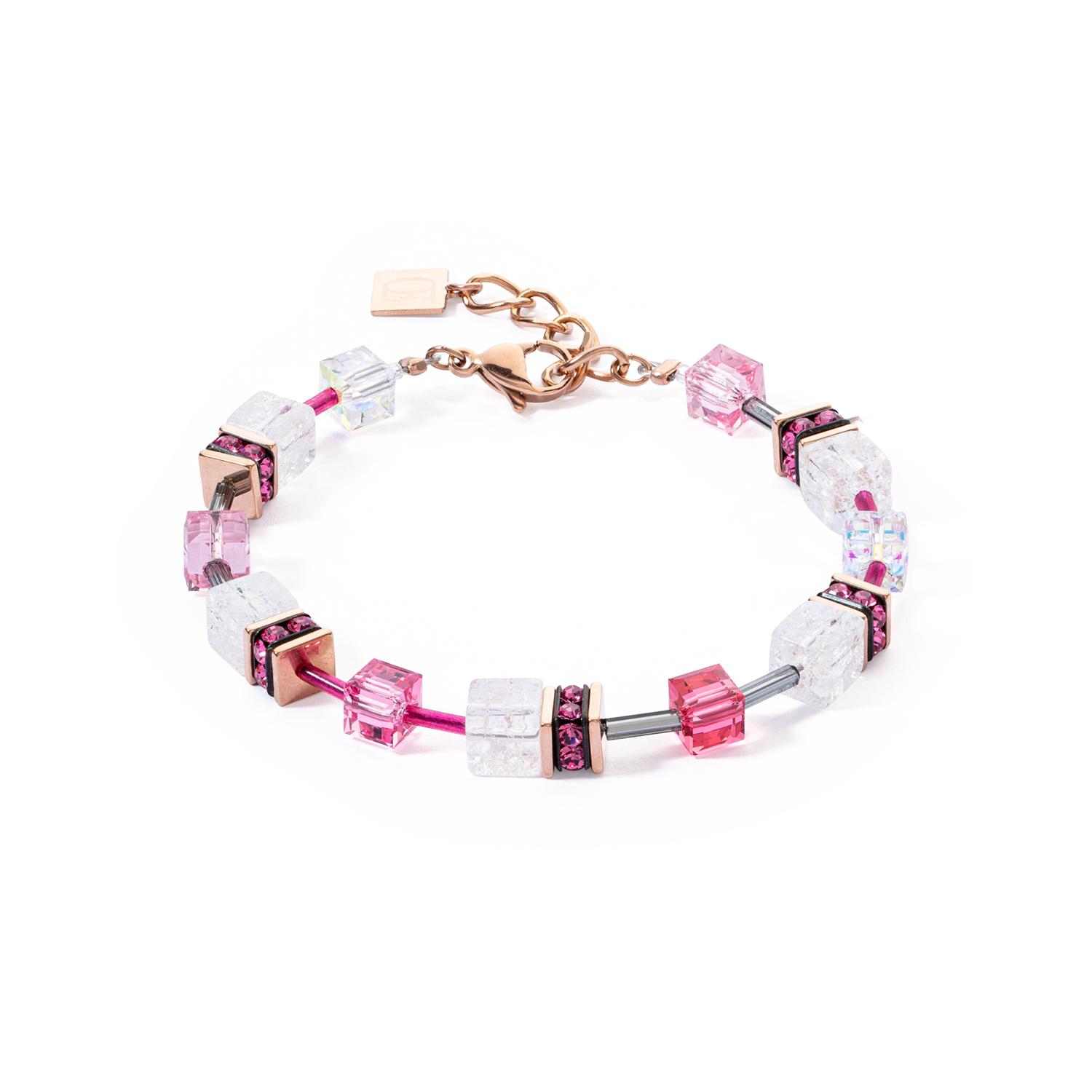 GeoCUBE Iconic Nature Bracelet Pink White