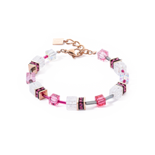Load image into Gallery viewer, GeoCUBE Iconic Nature Bracelet Pink White
