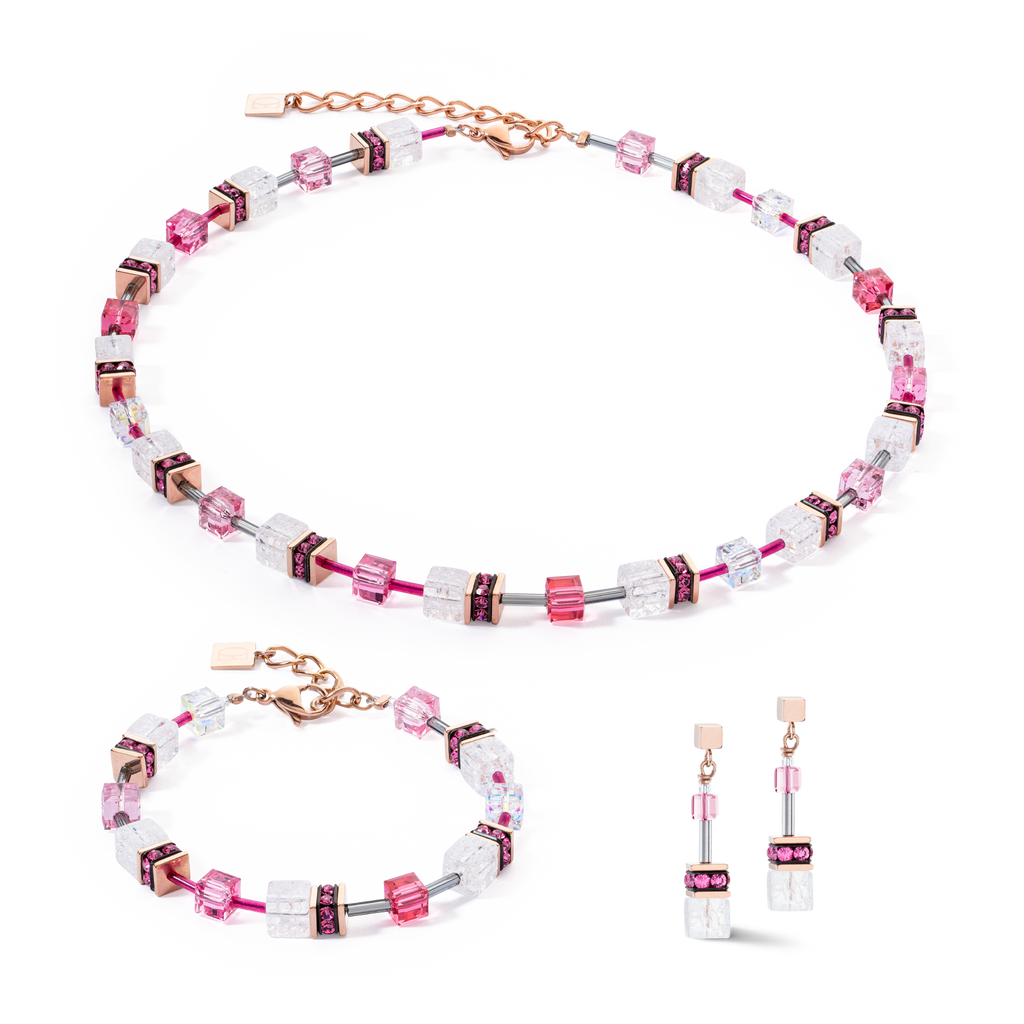 GeoCUBE Iconic Nature Bracelet Pink White