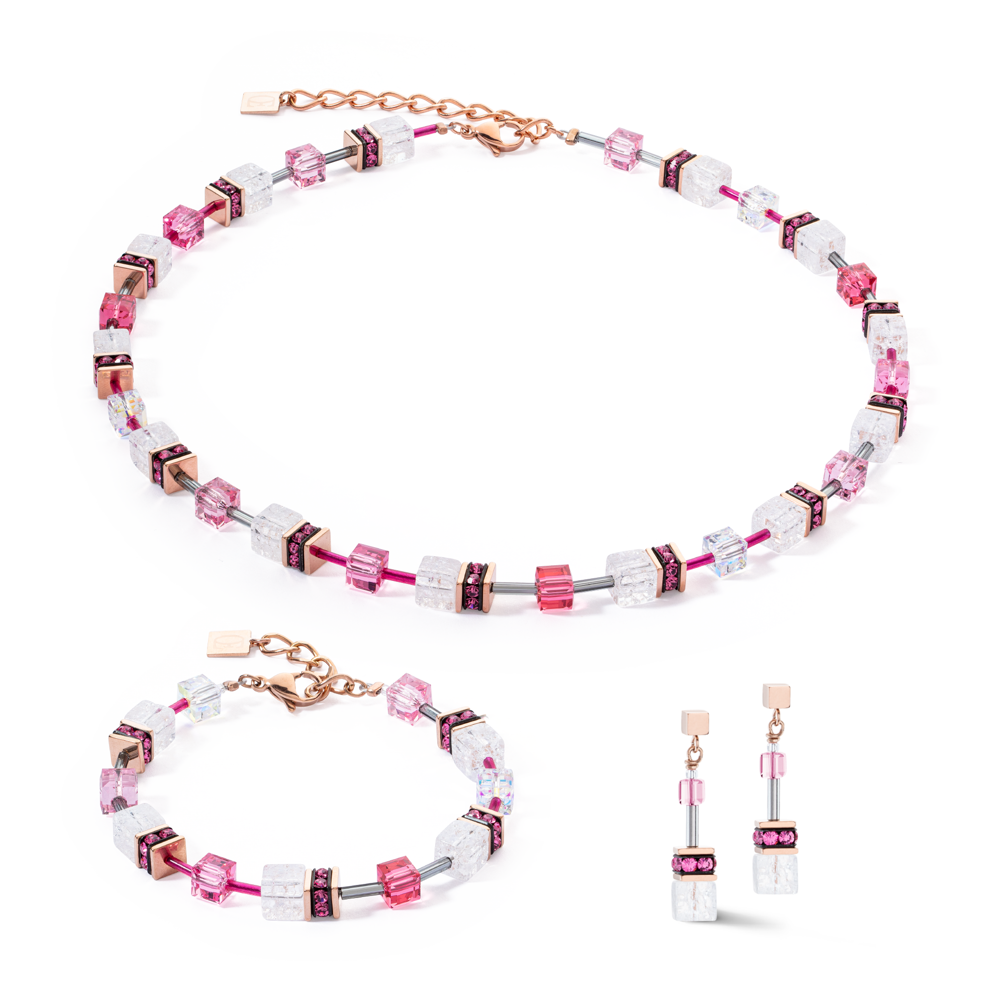 GeoCUBE Iconic Nature Bracelet Pink White