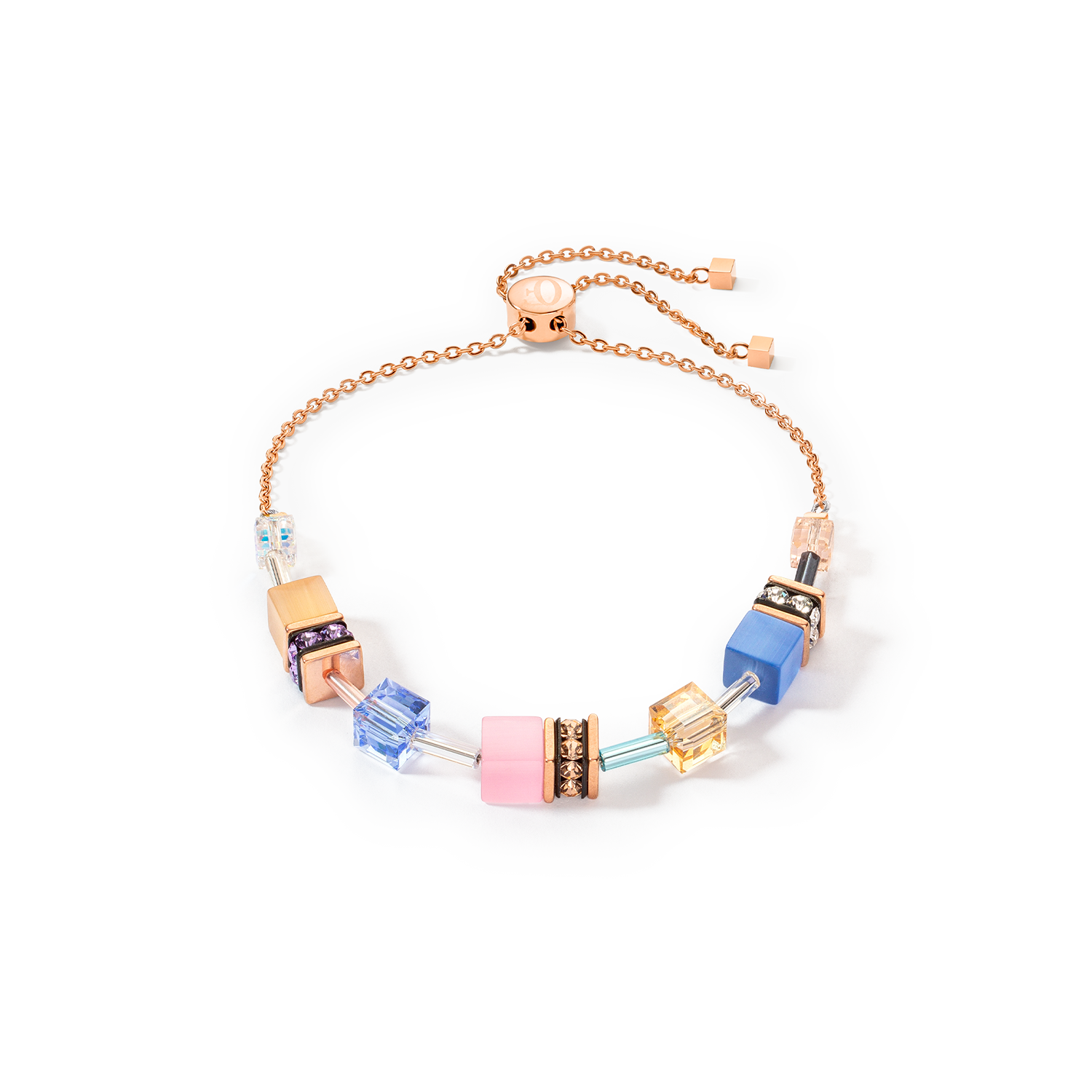 GeoCUBE® Iconic Chain bracelet pale blue pink