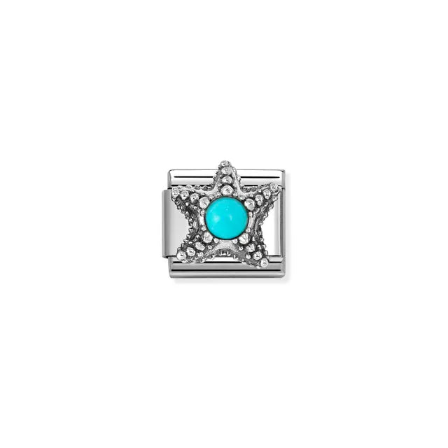 Nomination Silver and Turquoise Starfish Charm