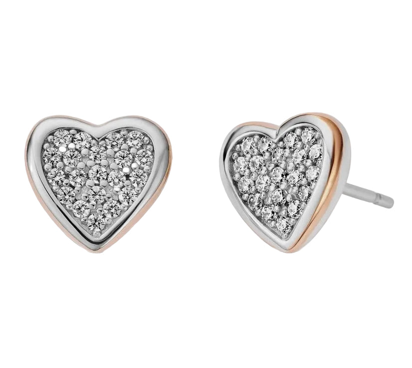 Clogau® Forever Yours Sterling Silver Love Heart Earrings with Swarovski® Zirconia