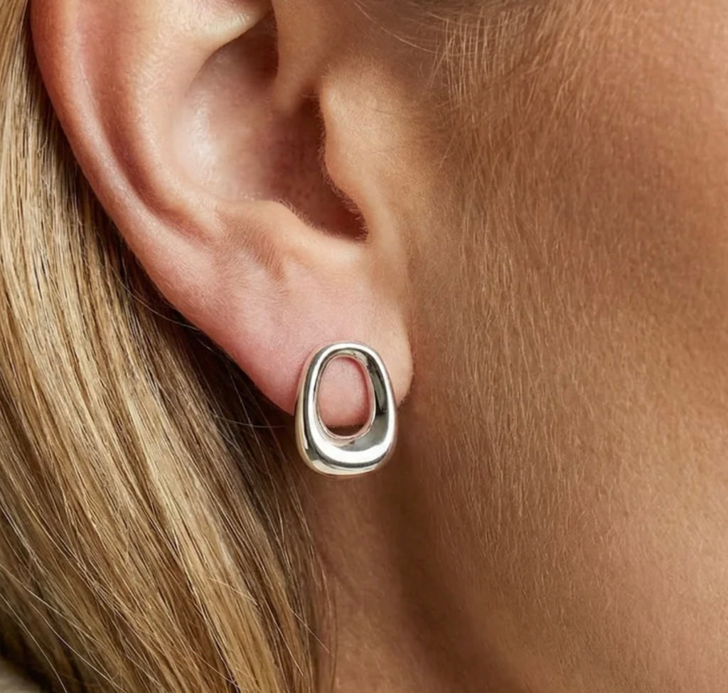 Silver Borsa Parvus Stud Earrings
