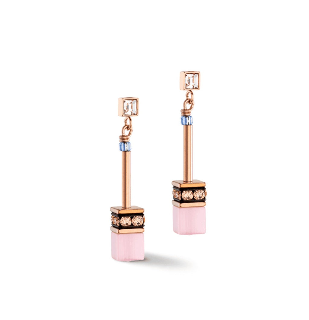 GeoCUBE¨ Iconic Chain earrings pale blue pink