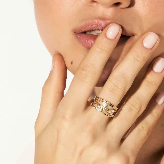 Nomination Rebel Art Silver Band Ring with White CZ
