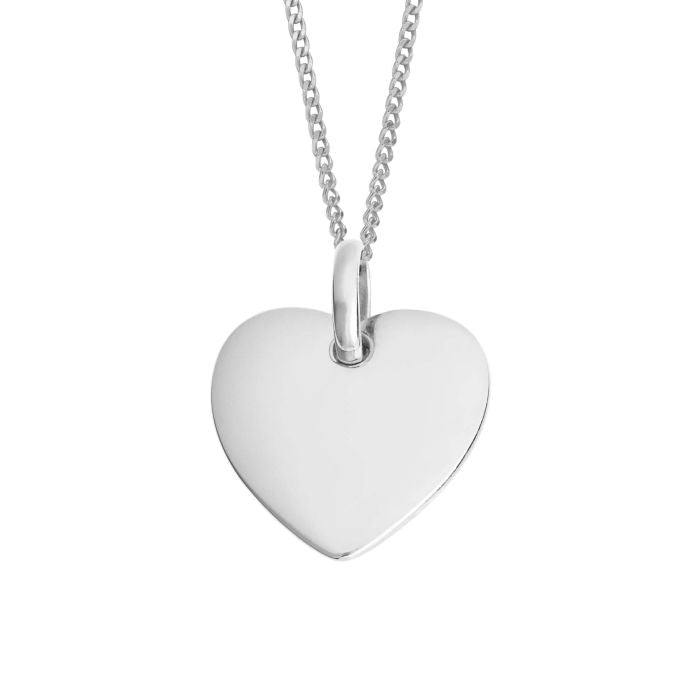 Recycled Silver Heart Tag Pendant P5106