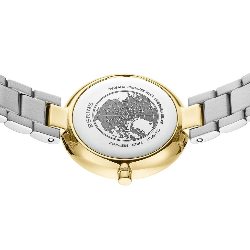 Bering Ladies Two Tone Metal Strap Watch with Diamond Dial 17529-710