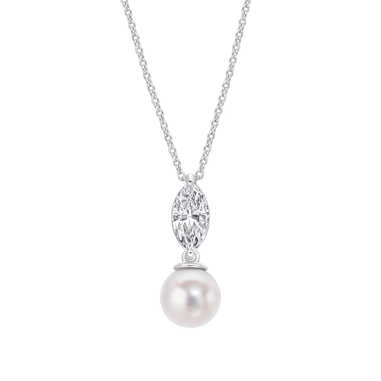 Diamonfire Pearl Marquise Drop Pendant