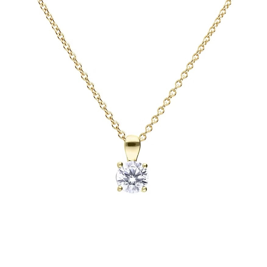 Diamonfire Gold Plated Four Claw 1.00ct Pendant