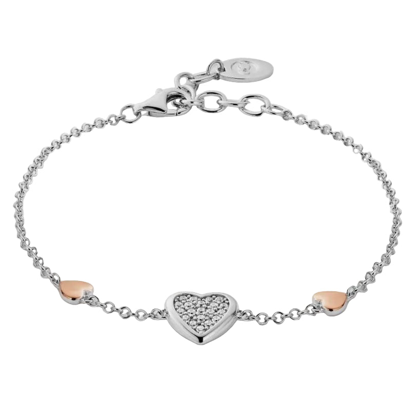 Clogau® Forever Yours Sterling Silver Love Heart Bracelet with Swarovski® Zirconia