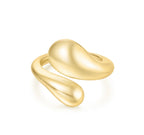Gold Sculptural Crossover Ring