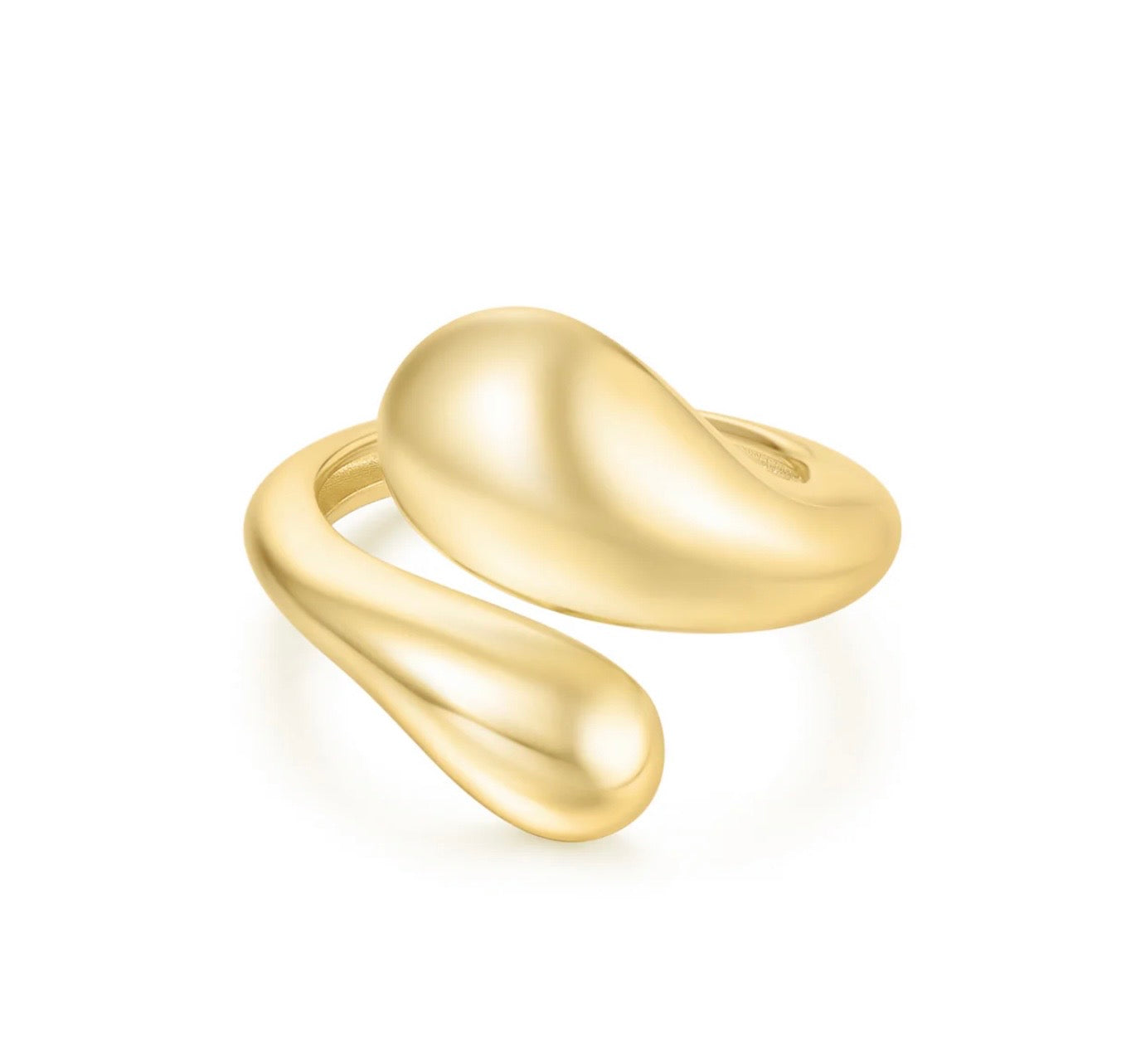 Gold Sculptural Crossover Ring