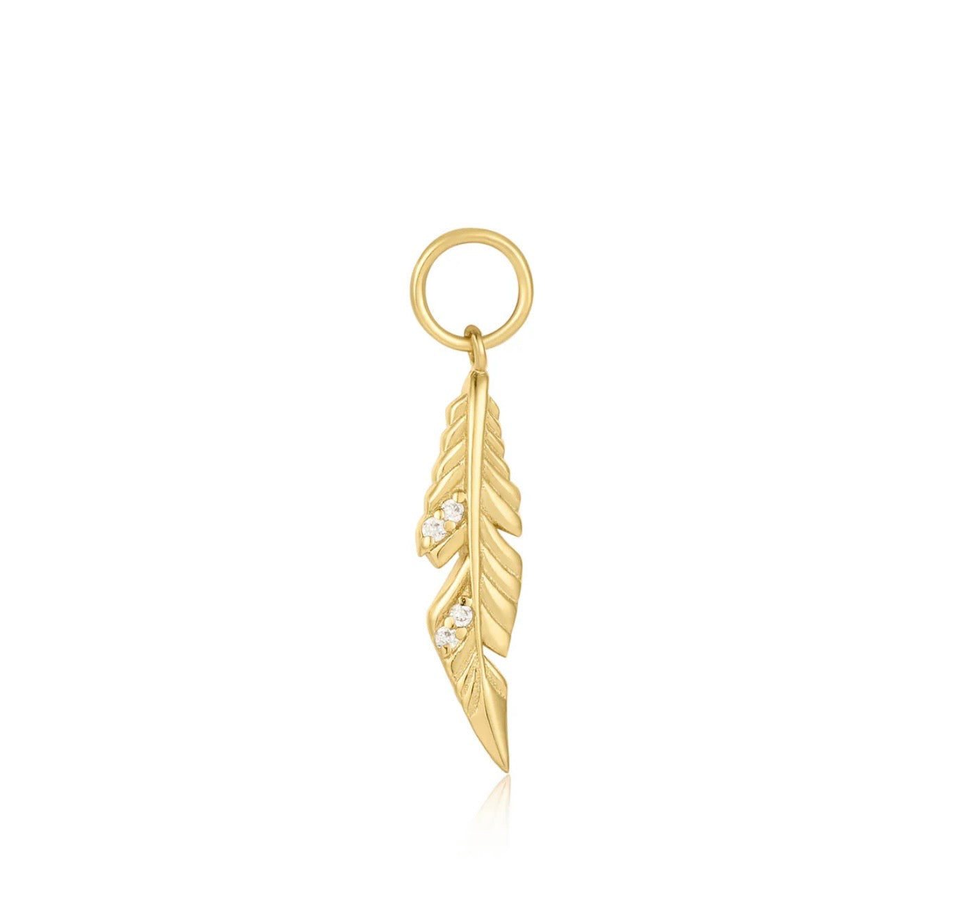 Gold Feather Earring Charm