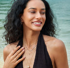 Gold Shell Pearl Halo Evil-Eye Necklace