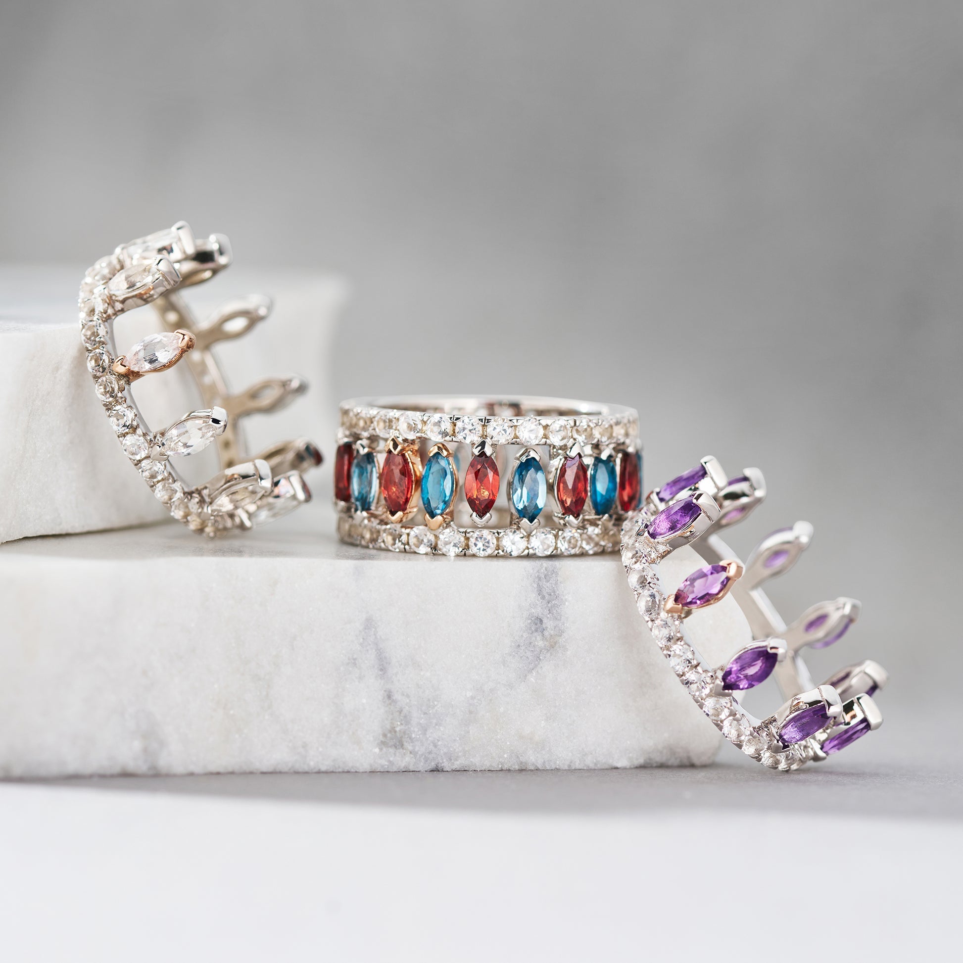 Clogau® Celebration Sterling Silver Crown Ring with Topaz